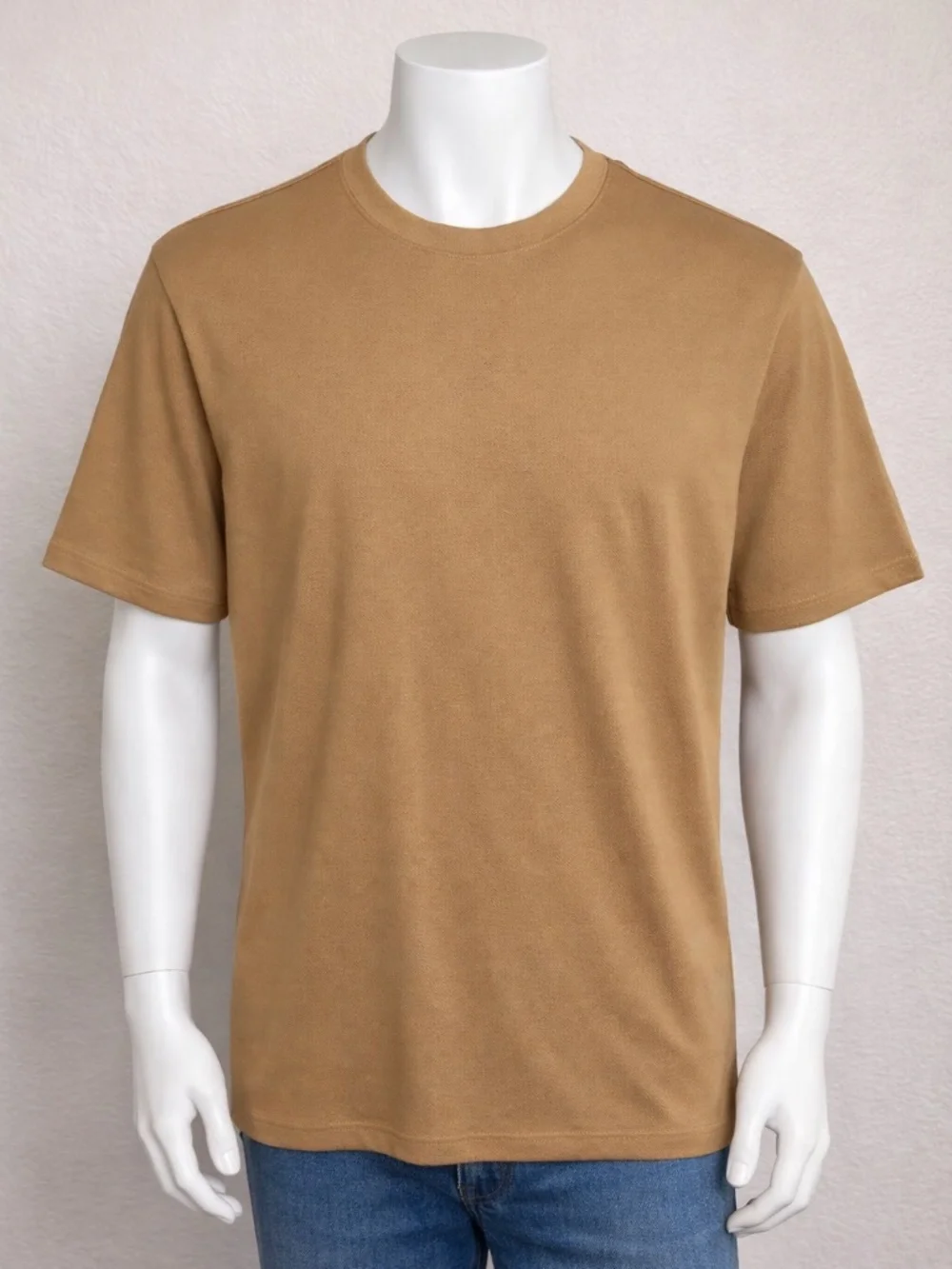 Banana Republic Luxe Touch‎ Tee Men's XXL Tan Whiskey Crew Neck Short Sleeve NWT